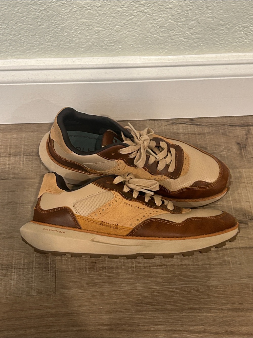 Cole Haan Men’s Beige and Brown Leather & Suede Sneakers
